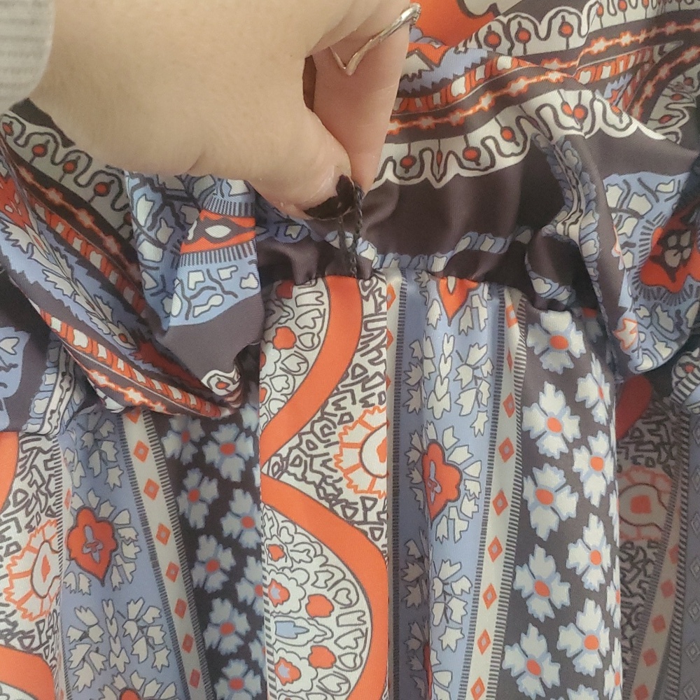 NWT Gretchen Scott So Sexy Paisley Park Dress Size XS V-Neck Mini Elastic Waist - Picture 4 of 10